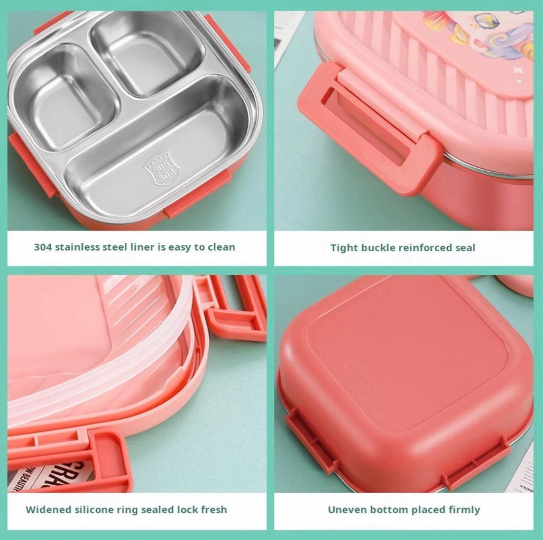 3 Compartments Stainless Steel Lunchbox 🍱