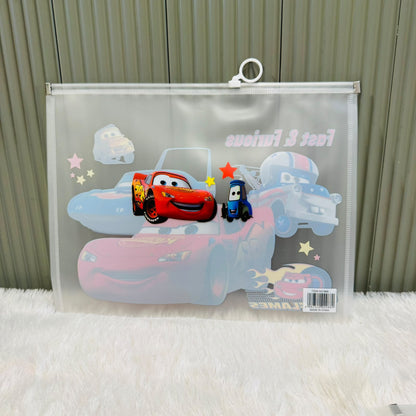 Character print Zip lock A4 size Pouch - multiprint