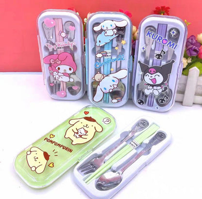 Stainless Steel Kitty Cat Travel Camping Cutlery Set 🐱🍴