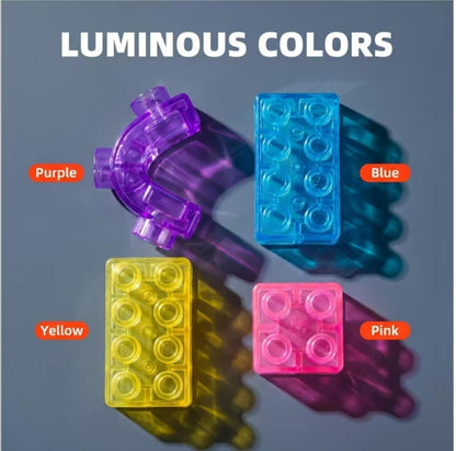 Magic Gummy Building Blocks 40 PCS – Soft, Stretchable & Squeezable Transparent Sensory Stacking Construction Blocks
