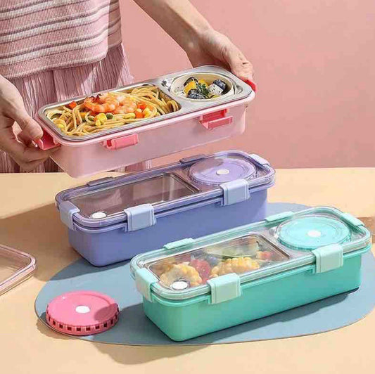 STAINLESS STEEL LUNCH BOX (600ml + 150ml) ✨🍱