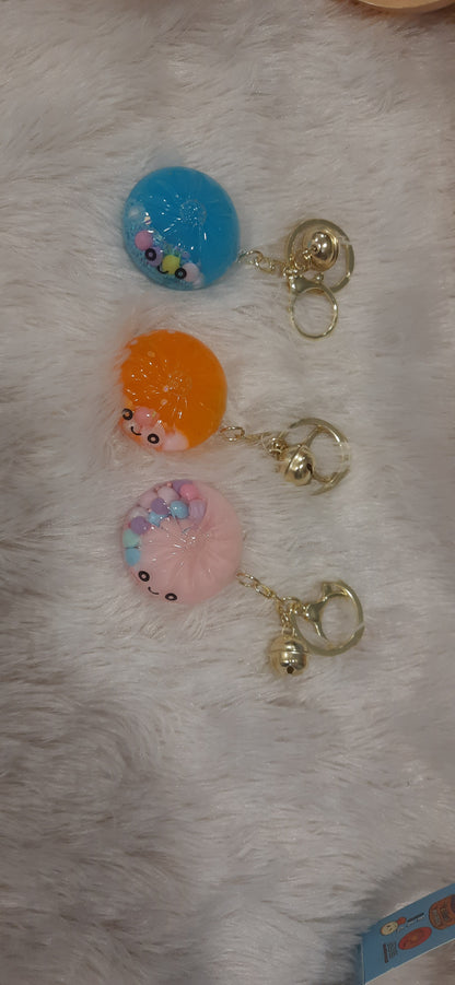Cute Sparkling Dumpling Squishy Keychain Toy | Soft & Squeezable Keyring for Kids, Bags & Backpacks | Fun Gift & Return Gift