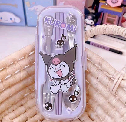 Stainless Steel Kitty Cat Travel Camping Cutlery Set 🐱🍴