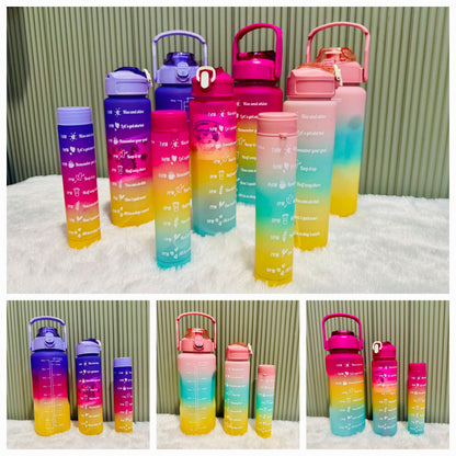 Motivational Water Bottle - pack of 2ltr, 700ml, and 280ml