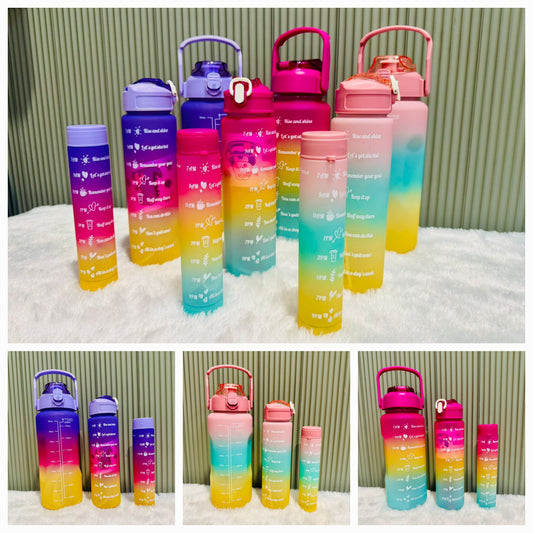 Motivational Water Bottle - pack of 2ltr, 700ml, and 280ml