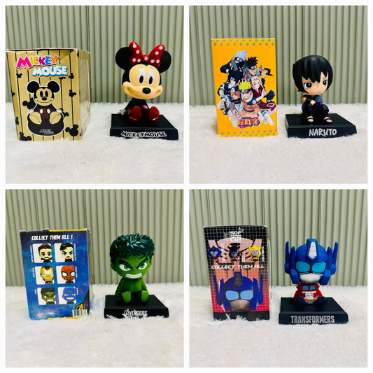 Action Figure Limited Edition Bobblehead with Mobile Holder for Car Dashboard, Office Desk & Study Table