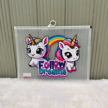Character print Zip lock A4 size Pouch - multiprint