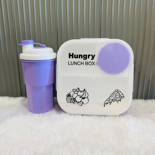 Hungry Lunch Box 1200ml 3 Compartment Set with Bottle