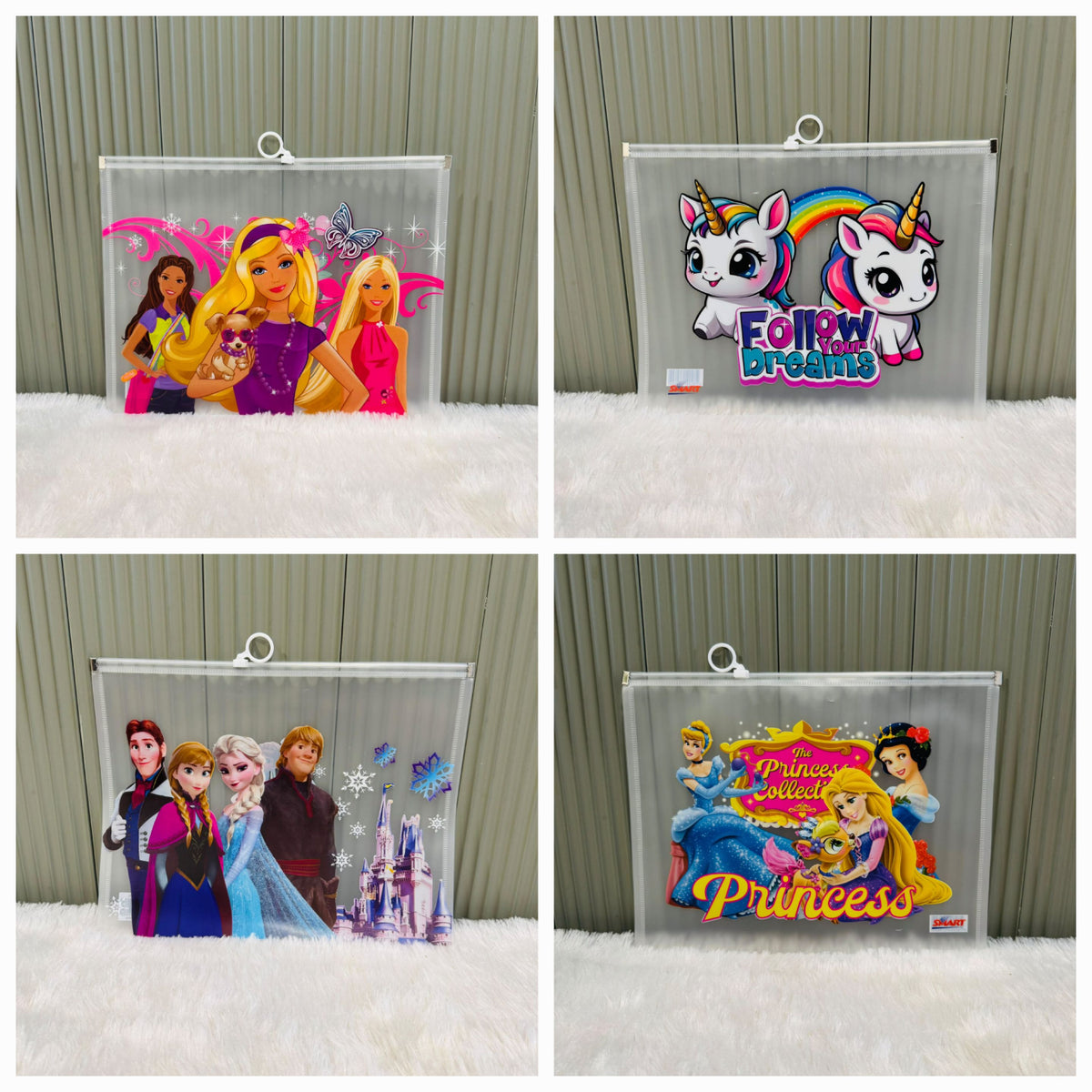 Character print Zip lock A4 size Pouch - multiprint