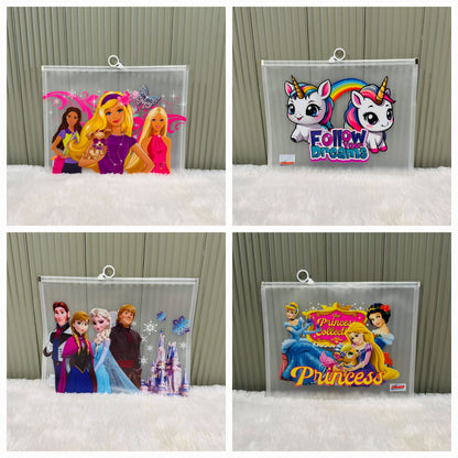 Character print Zip lock A4 size Pouch - multiprint
