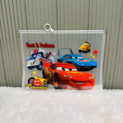 Character print Zip lock A4 size Pouch - multiprint