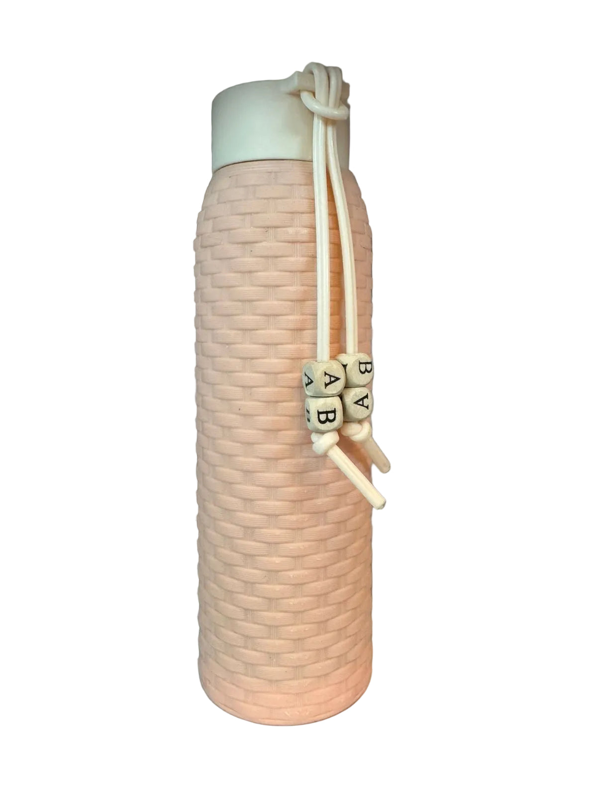 Fashion Glass Water Bottle 340ml with Pastel Plastic Cover & Silicone Bead Rope | For Office, School, Gym & Travel