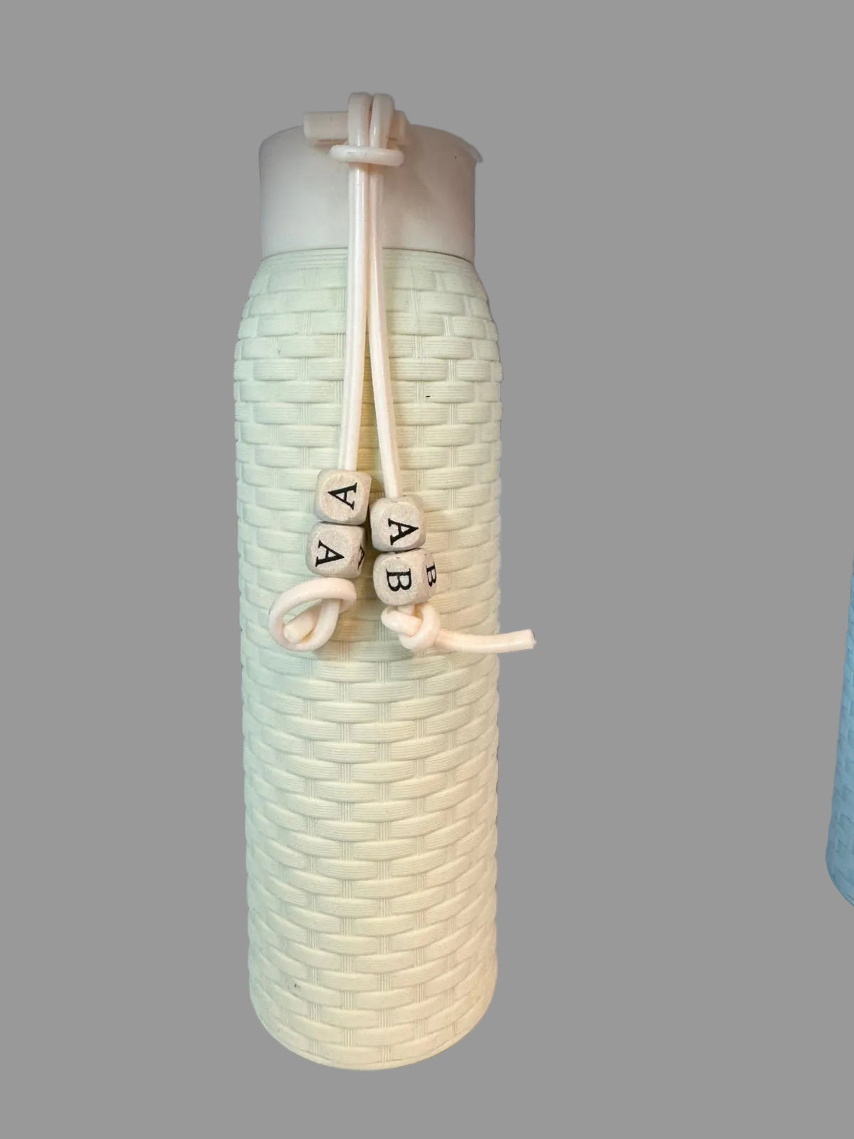 Fashion Glass Water Bottle 340ml with Pastel Plastic Cover & Silicone Bead Rope | For Office, School, Gym & Travel
