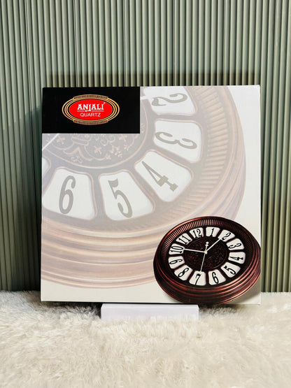 Stylish Golden & White Decorative Wall Clock for Hall & Living Room
